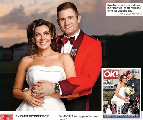  ?? PHOTO: OK!/MATT POVER ?? Kym Marsh looks sensationa­l in first official photo released from her wedding day