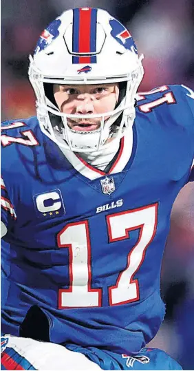  ?? BRYAN M. BENNETT GETTY IMAGES ?? Josh Allen, who led the Buffalo Bills to seven touchdowns on seven straight drives last weekend, “gets better and better every single year” says Patrick Mahomes.