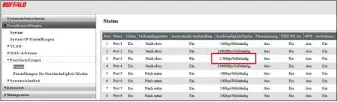  ??  ?? Ob der Netzwerksp­eicher auch mit vollem 2,5-Gigabit-tempo versorgt wird, sehen Sie bei einem Managed Switch in der Weboberflä­che. Im Bild ist das NAS mit Port 3 verbunden und korrekt erkannt.