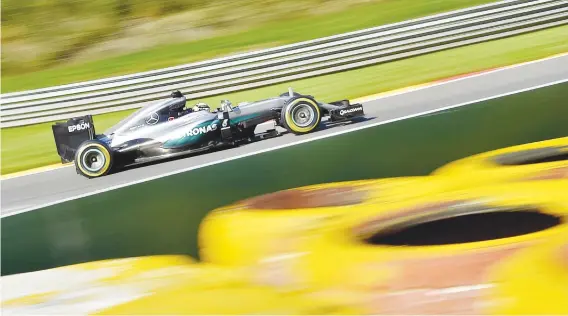  ?? Picture: AFP ?? JUST A BLUR. Mercedes driver Lewis Hamilton during yesterday’s first practice session at the Spa-Francorcha­mps circuit ahead of the Belgian Formula One Grand Prix.