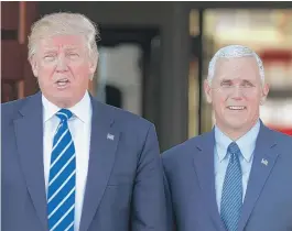  ?? | CAROLYN KASTER/ AP ?? President- elect Donald Trump and Vice President- elect Mike Pence