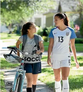  ?? ?? Legendary United States football striker Alex Morgan features alongside Siena Agudong in Alex & Me.