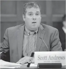  ?? ADRIAN WYLD/ THE CANADIAN PRESS FILES ?? Liberal MP Scott Andrews was reprimande­d earlier this fall over complaints from a Liberal staffer.