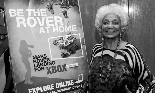  ?? REUTERS FILE ?? Actor Nichelle Nichols, who played the character Uhura in the original “Star Trek” TV series, poses at NASA’S Jet Propulsion Lab in Pasadena, Calfiornia Aug. 5, 2012.
