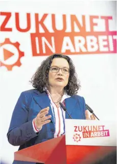  ?? FOTO: IMAGO ?? SPD-Chefin Andrea Nahles steht in ihrer Partei derzeit von vielen Seiten unter Beschuss.