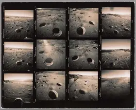  ?? COURTESY OF THE CLEVELAND MUSEUM OF ART ?? This series, “Nuclear Test Craters, Yucca Flat, Nevada Test Site,” 1996, Emmet Gowin