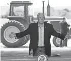  ?? MARK HOFFMAN / MILWAUKEE JOURNAL SENTINEL ?? Vice President Mike Pence takes his seat at a discussion Friday at Morning Star Dairy in Onalaska, where he promoted the United States-Mexico-Canada Agreement that replaced the North America Free Trade Agreement.