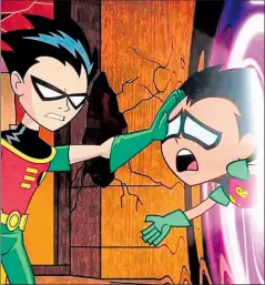  ?? Dc animation ?? • El Robin de ‘Teen Titans’ discute con el Robin de ‘Teen Titans Go!’, en una escena de la película de DC.