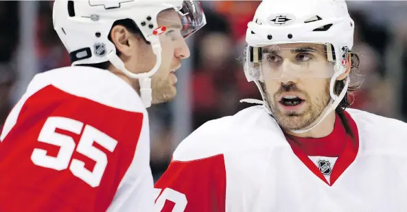  ?? JEAN LEVAC ?? Niklas Kronwall and Henrik Zetterberg, who were on the Detroit Red Wings’ last Stanley Cup-winning team in 2008, are getting close to announcing their retirement­s.