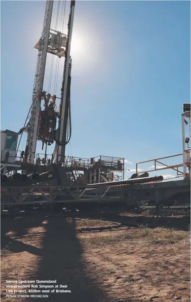  ?? Picture: LYNDON MECHIELSEN ?? Santos Upstream Queensland vice-president Rob Simpson at their CSG project, 450km west of Brisbane.