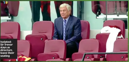  ??  ?? Isolated: Sir Trevor stays as directors leave their seating