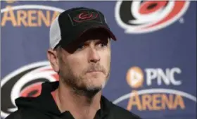  ?? GERRY BROOME - THE ASSOCIATED PRESS ?? FILE - In this May 9, 2018, file photo, Carolina Hurricanes owner and CEO Tom Dundon takes questions during an NHL news conference in Raleigh, N.C.
