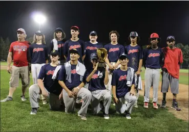  ?? Photo by Ryan D. Murray / Special to the Call ?? The Indians claimed their first RBI Junior Division title in the 24-year history of the league Thursday at Slater Park.