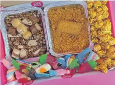  ??  ?? The Sweetie Shop’s dessert selection boasts crunchy-on-theoutside, gooey-in-the-centre cookie dough slabs with toppings