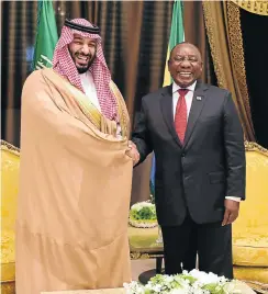  ?? Picture: GCIS ?? President Cyril Ramaphosa with Crown Prince Mohammad bin Salman in Jeddah, Saudi Arabia, earlier this year.