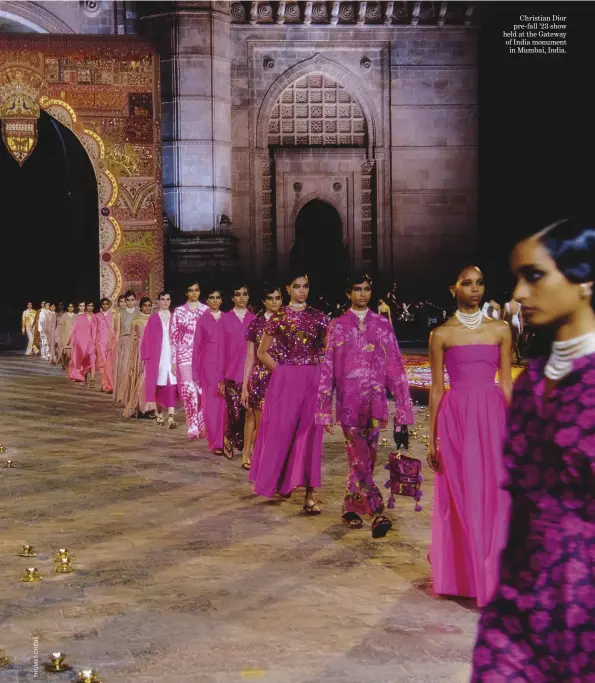  ?? ?? Christian Dior pre-fall ’23 show held at the Gateway of India monument in Mumbai, India.