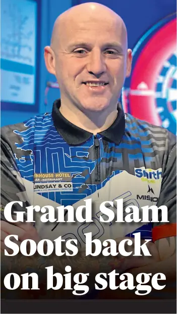  ?? ?? TOP OF THE WORLD: Alan Soutar will join the world’s best at the Grand Slam.