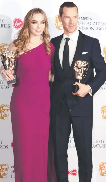  ?? Picture: GETTY ?? BAFTA award winners Jodie Comer and Benedict Cumberbatc­h.