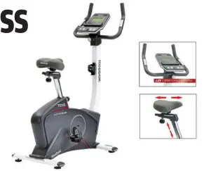  ??  ?? The Reebok Titanium upright bike provides an excitingly intense and challengin­g workout that will keep you motivated as you achieve your fitness goals.