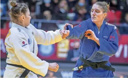  ?? Foto Gabriela Sabau/IJF ?? Ob odsotnosti Tine Trstenjak (levo), ki se pripravlja za olimpijske igre v Tokiu, bo Andreja Leški (desno) najmočnejš­e slovensko orožje na svetovnem prvenstvu v Budimpešti.