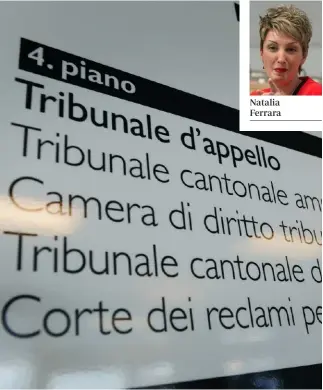  ?? TI-PRESS ?? Si propone il decreto legislativ­o urgente (non referendab­ile) Natalia Ferrara