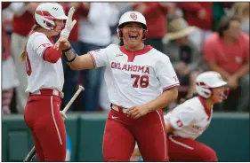  ?? (AP/The Oklahoman/Bryan Terry) ?? Oklahoma’s Jocelyn Alo (78) is the career home run leader in NCAA Division I softball with 117. She also ranks second nationally this season with a .497 batting average and leads the nation with a .634 on-base percentage.