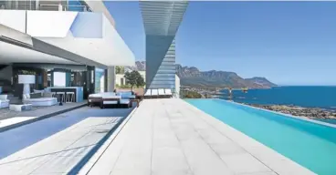  ??  ?? COSTA PLENTY: The view of Clifton and the Twelve Apostles from this house on Nettleton Road, Cape Town, justifies the price tag of R120-million. According to estate agents, the property compares with the best seaside real estate in the world