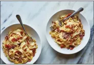  ?? (The New York Times/Con Poulos) ?? Tagliatell­e With Prosciutto and Butter