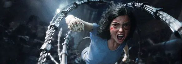  ??  ?? top: alita takes charge during one of Battle angel’s intense action sequences