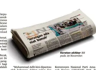  ??  ?? Keratan akhbar BH pada 29 November.