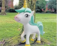  ??  ?? ●●A unicorn from the Findar augmented reality game that will be launched in Stockport