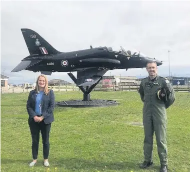  ??  ?? Ynys Môn MP Virginia Crosbie with Group Captain Chris Moon at RAF Valley