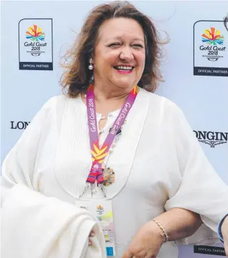  ?? Picture: NIGEL HALLETT ?? Gina Rinehart is here for the Games.