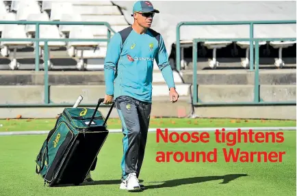  ?? PHOTO: GETTY IMAGES ?? Is it time for David Warner to pack his bags? The controvers­ial Australian opener is believed to be the instigator of the attempt to cheat.