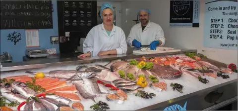  ??  ?? Vilma Zelviene and Marius Jazamas at the new Atlantis Seafood Factory which is now open to the general public.