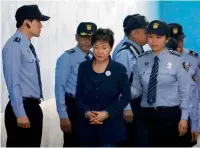  ?? AFP ?? Park Geun-hye arrives at a court in Seoul on Tuesday. —