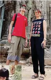  ??  ?? Shakila (right) and her brother Yasunari at Angkor Wat, Cambodia in 2018.