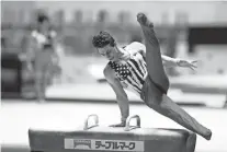  ?? HIRO KOMAE/AP ?? Paul Juda of the United States competes in the pommel horse on Sunday in Tokyo.