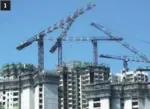  ?? PROVIDED TO CHINA DAILY ?? 1. Cranes stand guard over apartment blocks being built in the New Territorie­s, Hong Kong. 1
