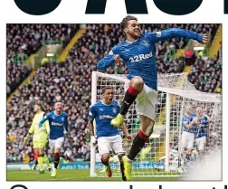  ??  ?? MAKING A POINT: Forrester celebrates team-mate Hill’s leveller at Parkhead but former Celtic striker Miller insists that Rangers’ celebratio­ns last month will prompt a reaction