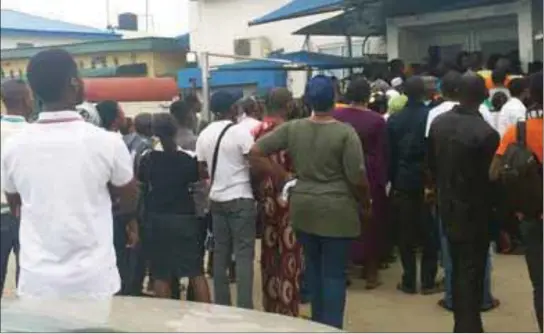  ??  ?? Customers thronged a commercial bank on the last day of BVN registrati­on about two years ago