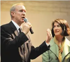  ?? | SUN- TIMES FILE PHOTO ?? Then- Governor- elect BruceRaune­r and his wife, Diana, attend services at Rock of Ages Baptist Church in Maywood in 2014.