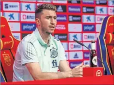  ??  ?? Laporte, durante la rueda de prensa de ayer.