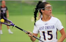  ?? MNG FILE ?? West Chester midfielder Trisha Baud had six goals on Wednesday against East Stroudsbur­g.