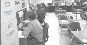  ??  ?? Coding: Students (top, middle, bottom) explore the world of computers during key coding class at Junction City High School.