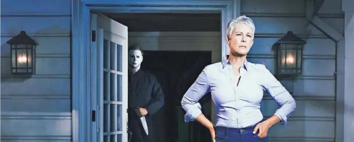  ??  ?? Halloween. Jamie Lee Curtis vuelve al papel de Laurie Strode, en la nueva cinta de la saga de terror que John Carpenter inició en 1978 con