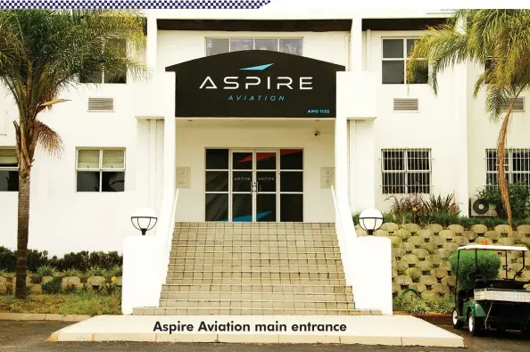  ??  ?? Aspire Aviation main entrance