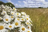  ??  ?? Farmland covers around 70 per cent of the UK.