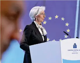  ?? ?? DECISIÓN. Christine Lagarde, presidenta del BCE al dar el anuncio.