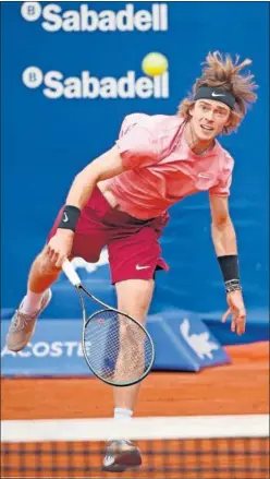  ??  ?? Andrey Rublev, ayer en su partido contra Gaio.